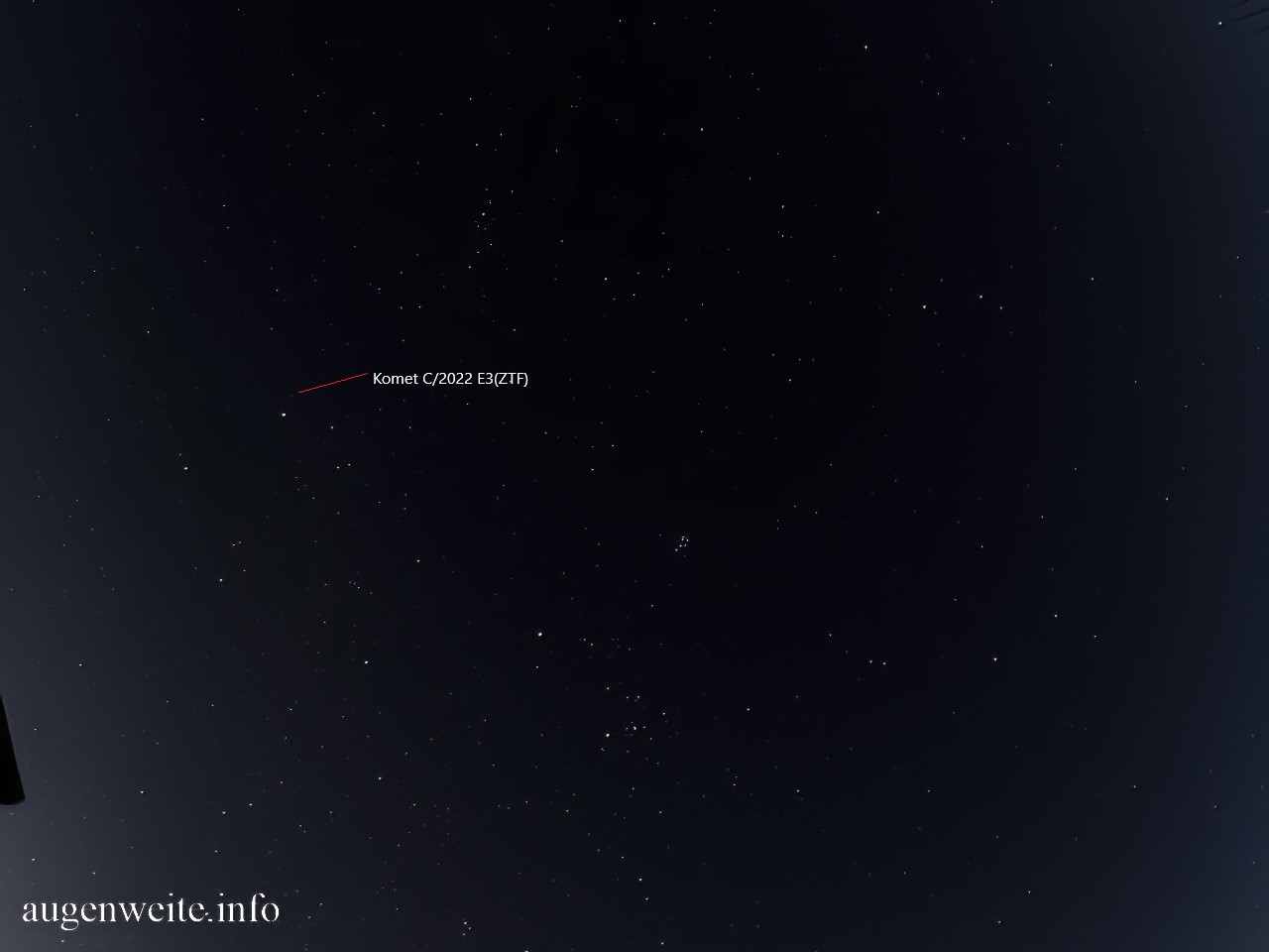 Komet bei Capella am 05.02.2023