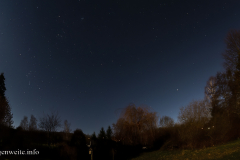 Orion, Plejaden, Jupiter bei Vollmond
