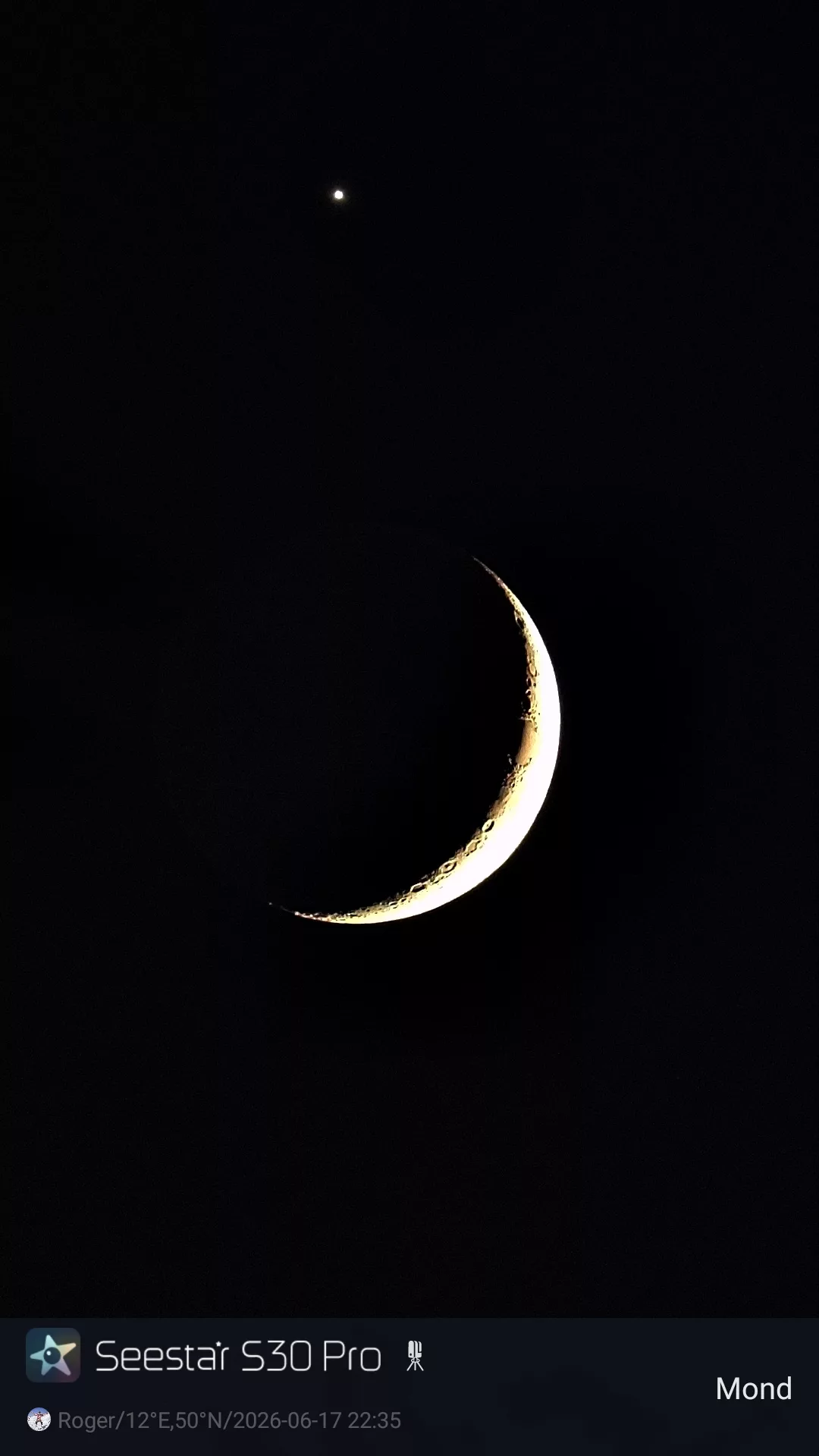 Venus über Mondsichel